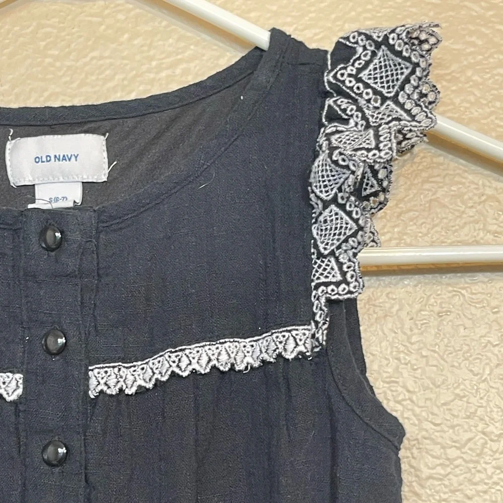 Old Navy Black Dress with Lace Accents girls small
